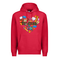 Cardinal teacher heart Premium Hoodie - NancyCooperArtShop