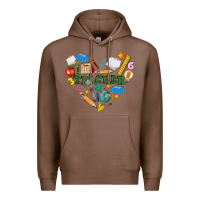 Chestnut teacher heart Premium Hoodie - NancyCooperArtShop