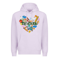 Lilac teacher heart Premium Hoodie - NancyCooperArtShop