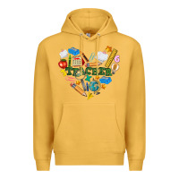 Mustard teacher heart Premium Hoodie - NancyCooperArtShop