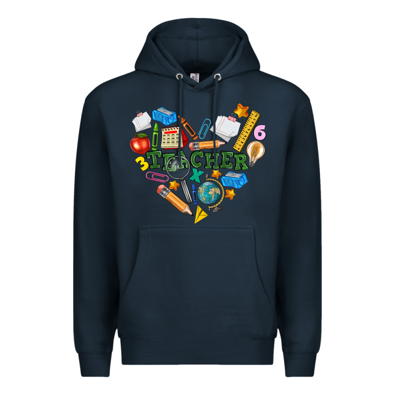 Teacher Heart Premium Hoodie by NancyCooperArtShop | Teevron