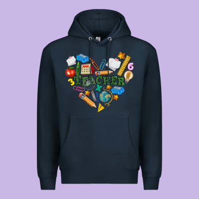 Teacher Heart Premium Hoodie Designed By Nancycooperartshop
