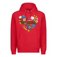 Red teacher heart Premium Hoodie - NancyCooperArtShop