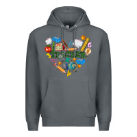 Rock teacher heart Premium Hoodie - NancyCooperArtShop