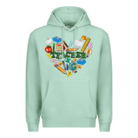 Seafoam teacher heart Premium Hoodie - NancyCooperArtShop