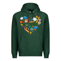 Sports Green teacher heart Premium Hoodie - NancyCooperArtShop