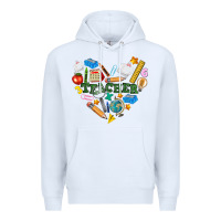 White teacher heart Premium Hoodie - NancyCooperArtShop