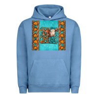 Pigment Pebble Blue Western Fall Cow Mama Urban Hoodie - LillyAllenDesigns