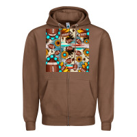 Chestnut football cowhide sunflower seamless pattern Zipper Hoodie - JahusDesignShop