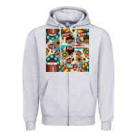 Heather Grey football cowhide sunflower seamless pattern Zipper Hoodie - JahusDesignShop