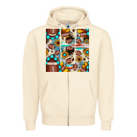 Sandshell football cowhide sunflower seamless pattern Zipper Hoodie - JahusDesignShop