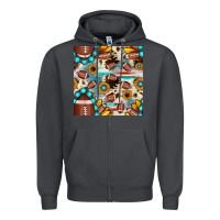 Smoke football cowhide sunflower seamless pattern Zipper Hoodie - JahusDesignShop