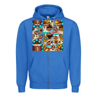 True Royal football cowhide sunflower seamless pattern Zipper Hoodie - JahusDesignShop