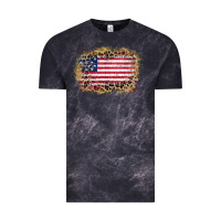 Cloud Black america leopard glitter flag Vintage Tee - Zillion Design Studio