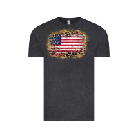 Vintage Black america leopard glitter flag Vintage Tee - Zillion Design Studio