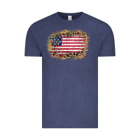 Vintage Denim america leopard glitter flag Vintage Tee - Zillion Design Studio