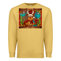 Antique Gold western christmas reindeer Premium Sweatshirt - Jasminsmagicworld
