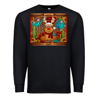 Black western christmas reindeer Premium Sweatshirt - Jasminsmagicworld