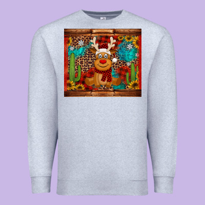Western Christmas Reindeer Premium Sweatshirt Designed By Jasminsmagicworld