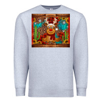 Heather Grey western christmas reindeer Premium Sweatshirt - Jasminsmagicworld