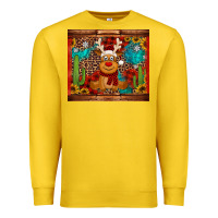 Lemon western christmas reindeer Premium Sweatshirt - Jasminsmagicworld