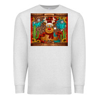 Oatmeal Heather western christmas reindeer Premium Sweatshirt - Jasminsmagicworld