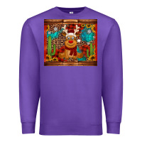 Purple western christmas reindeer Premium Sweatshirt - Jasminsmagicworld