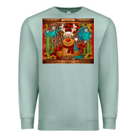 Seafoam western christmas reindeer Premium Sweatshirt - Jasminsmagicworld