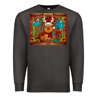 Smoke western christmas reindeer Premium Sweatshirt - Jasminsmagicworld