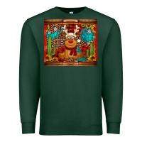 Sports Green western christmas reindeer Premium Sweatshirt - Jasminsmagicworld