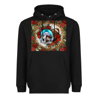 Black american football helmet and leopard Heavyweight Hoodie - NancyCooperArtShop