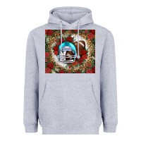 Heather Grey american football helmet and leopard Heavyweight Hoodie - NancyCooperArtShop