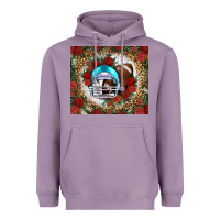 Lavender american football helmet and leopard Heavyweight Hoodie - NancyCooperArtShop