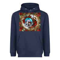 Navy american football helmet and leopard Heavyweight Hoodie - NancyCooperArtShop