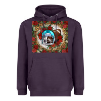Plum american football helmet and leopard Heavyweight Hoodie - NancyCooperArtShop
