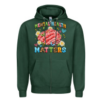 Sports Green mental health matters Zipper Hoodie - Artiststas