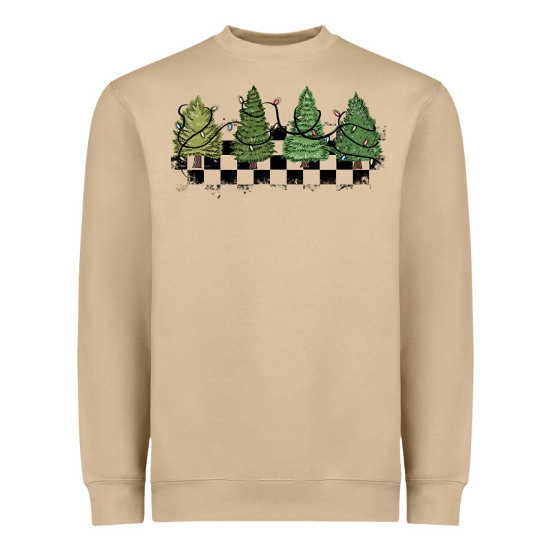Christmas Checkered Trees Heavyweight Sweatshirt by MaliasSmallBusiness | Teevron