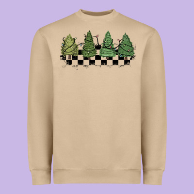 Heavyweight Sweatshirt christmas checkered trees