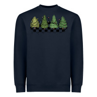 Navy christmas checkered trees Heavyweight Sweatshirt - MaliasSmallBusiness