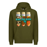 Army Green teach love inspire Premium Hoodie - NancyCooperArtShop