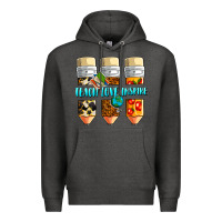 Charcoal Heather teach love inspire Premium Hoodie - NancyCooperArtShop