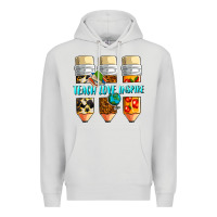 Dove Grey teach love inspire Premium Hoodie - NancyCooperArtShop