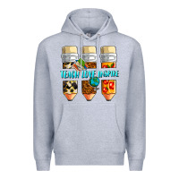 Heather Grey teach love inspire Premium Hoodie - NancyCooperArtShop
