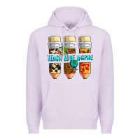 Lilac teach love inspire Premium Hoodie - NancyCooperArtShop