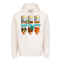 Pale Pink teach love inspire Premium Hoodie - NancyCooperArtShop
