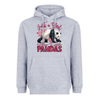 Heather Grey just a girl who loves pandas Heavyweight Hoodie - LillyAllenDesigns