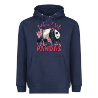 Navy just a girl who loves pandas Heavyweight Hoodie - LillyAllenDesigns