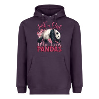 Plum just a girl who loves pandas Heavyweight Hoodie - LillyAllenDesigns