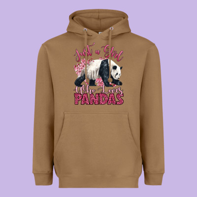 Just A Girl Who Loves Pandas Heavyweight Hoodie Designed By Lillyallendesigns