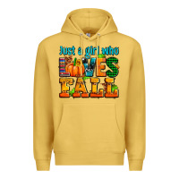 Antique Gold just a girl who loves fall Premium Hoodie - AdoDesignShop